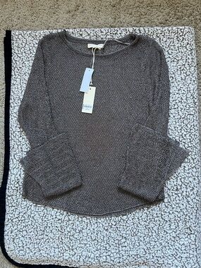 Gilded Intent Taupe Knit Crewneck Sweater
